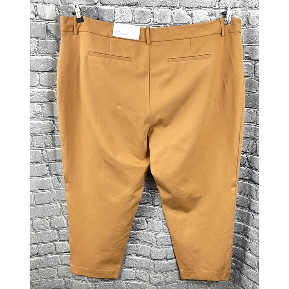 Liz Claiborne Emma Mid-Rise Ankle Length Pants 4-Way Stretch Size 24W Tan Ponte - Picture 3 of 7